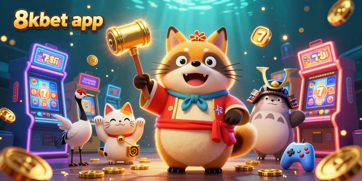 Experience winning with 8xbet app amidst vibrant casino elements and characters