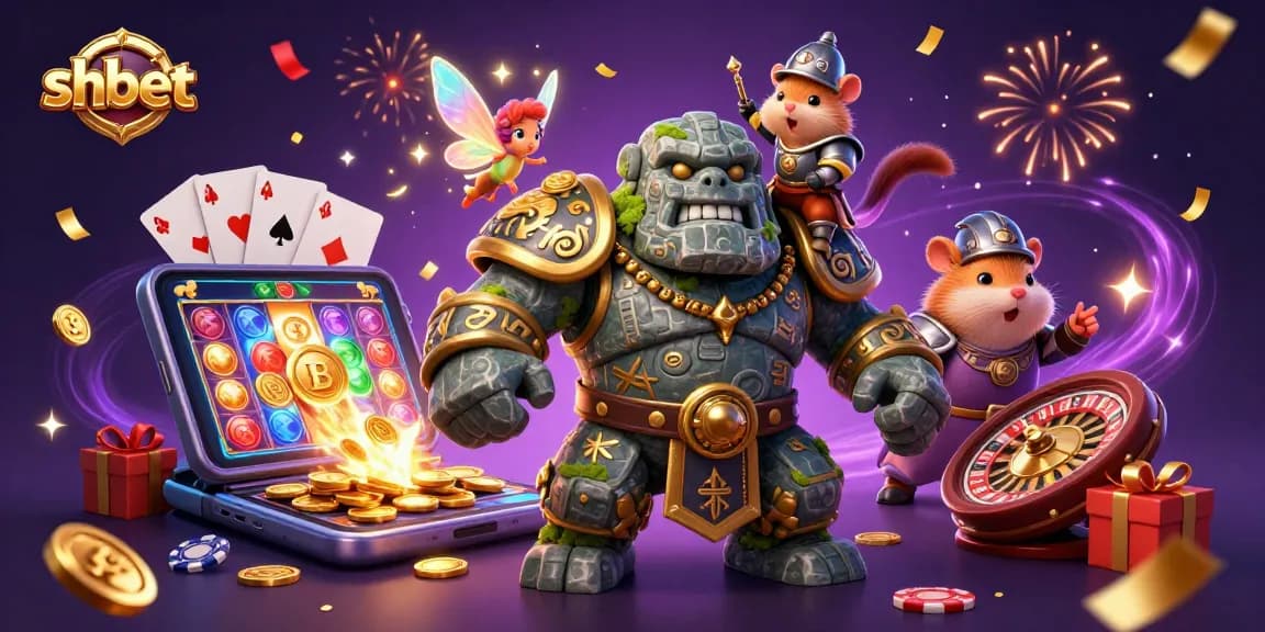 Engage in shbet's thrilling slot experience with magical 3D characters and casino elements.