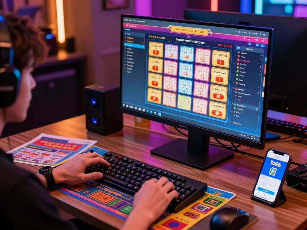 Engaging online gaming scene showcasing a player actively betting on tot88 with lottery tickets and game statistics.