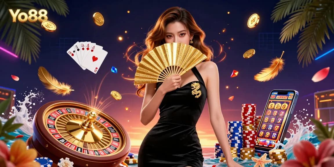 Experience the captivating world of Yo88 with exciting casino elements and dazzling graphics.