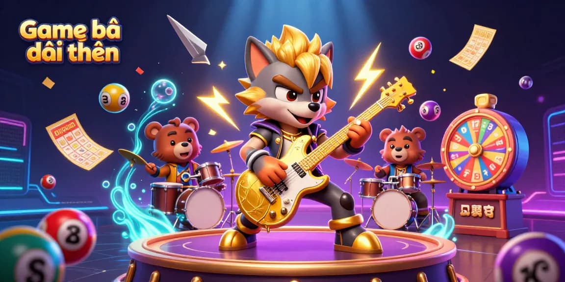 Experience the excitement of Game bài đổi thưởng with dynamic characters and vibrant casino elements.