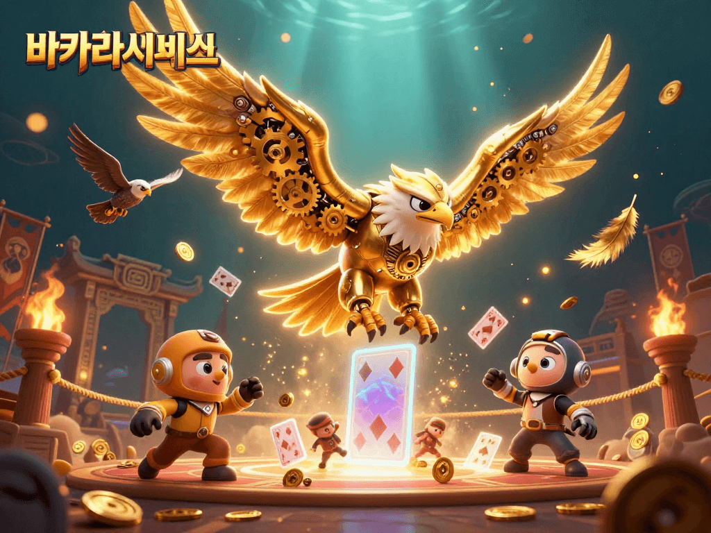 바카라사이트의 실시간 카드 게임 환경을 생동감 있게 표현한 일러스트입니다.