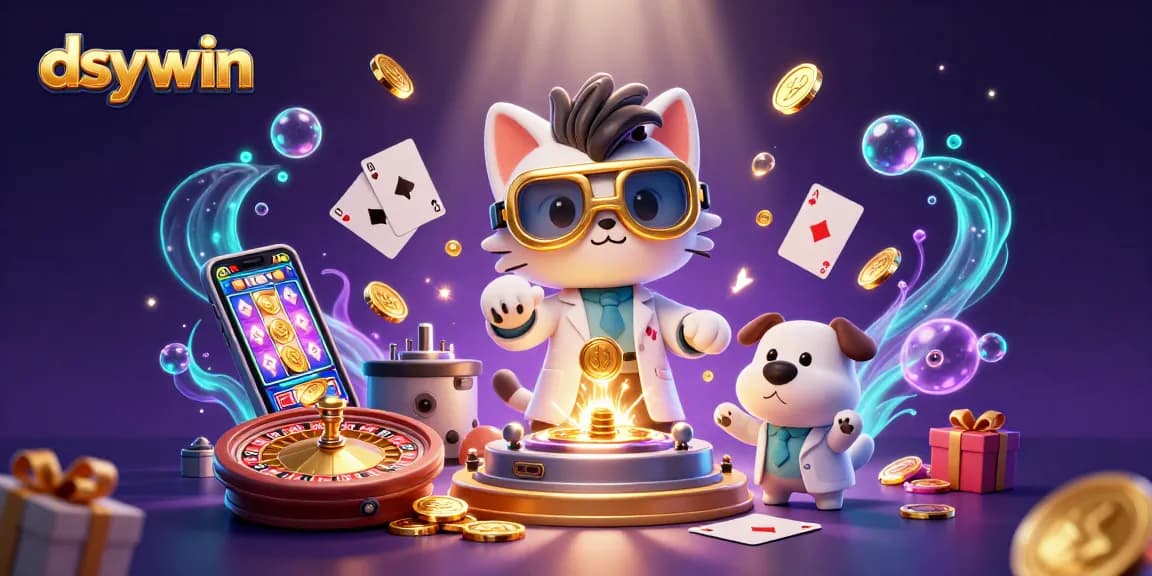 Engage with dsywin's vibrant gaming world, featuring fun casino elements and dynamic characters.