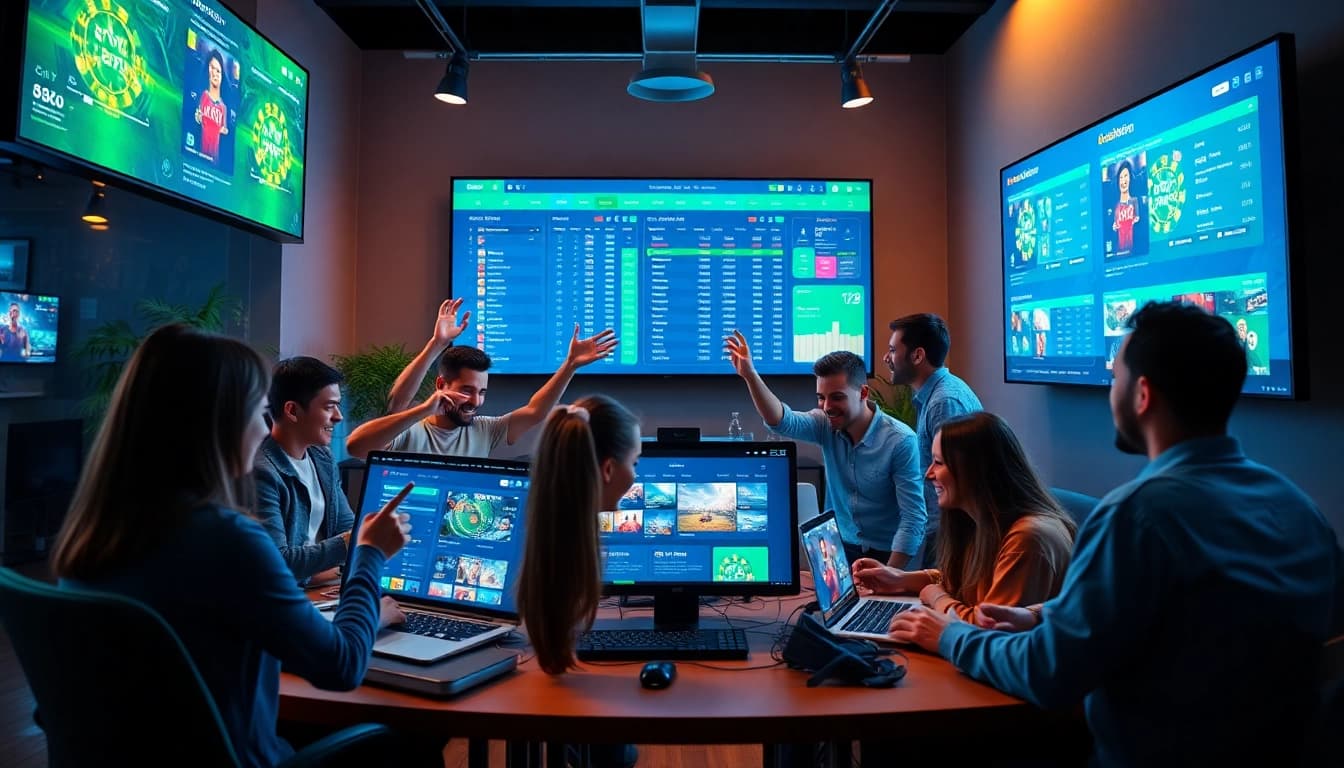Users engaging with the vibrant, user-friendly interface of https://8scom.dev/ for online betting experiences.