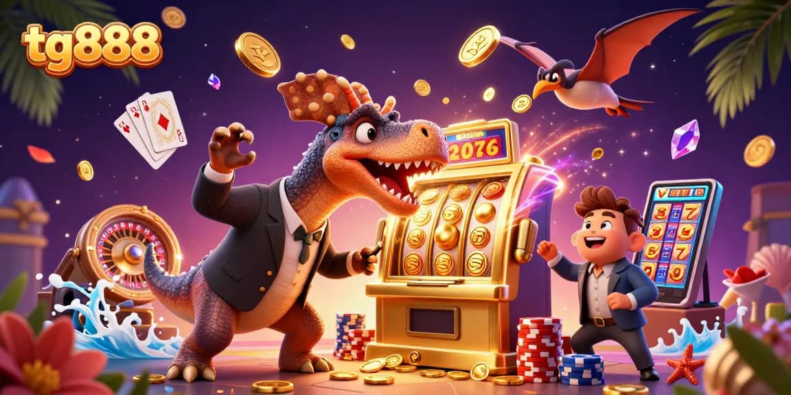 Experience thrilling jackpot wins at tg888 with a pachycephalosaurus and dazzling casino elements.