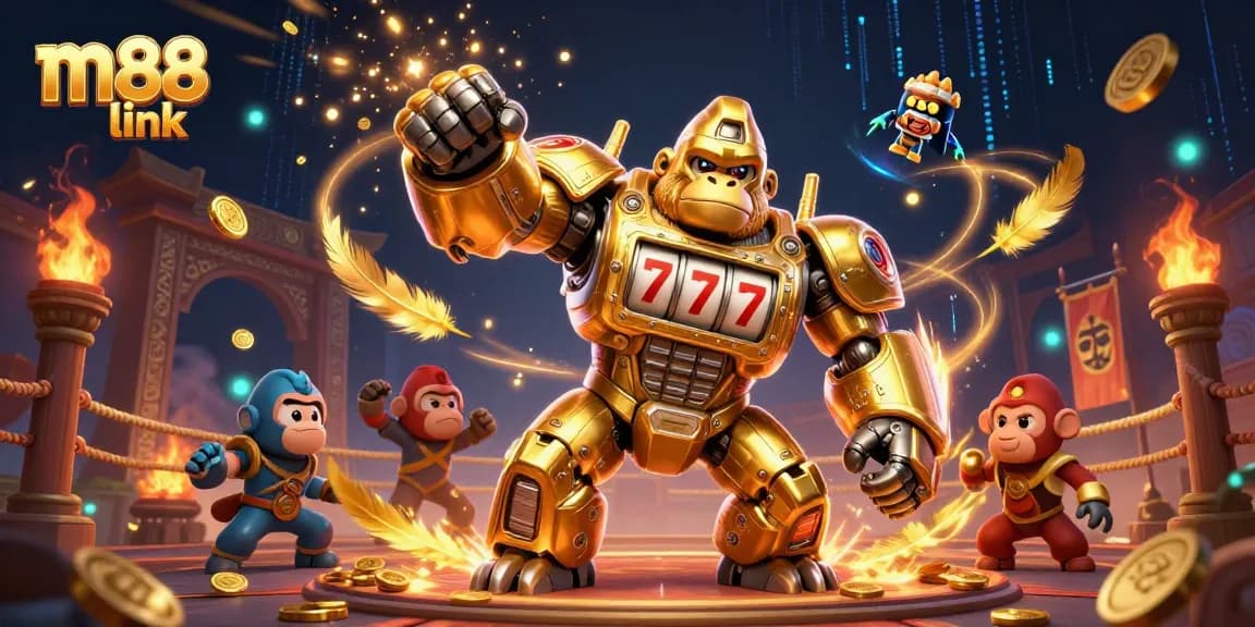 Experience thrilling wins with m88 link's dynamic 3D gorilla mech and slot visuals.
