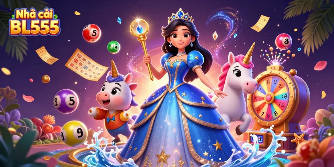 Engage in thrilling gaming at Nhà cái BL555 with exciting lottery elements and vibrant casino imagery.