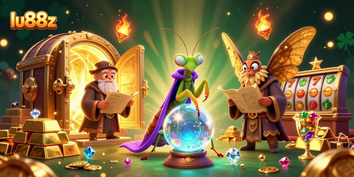 Experience thrilling moments with lu88z at the vibrant casino featuring fortune teller and moth librarian.
