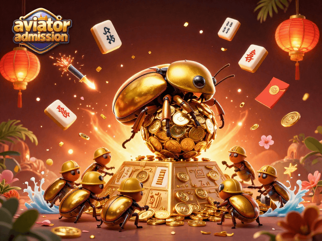 Experience the thrill of aviator admission with an exciting 3D casino scene featuring gold coins and symbols.
