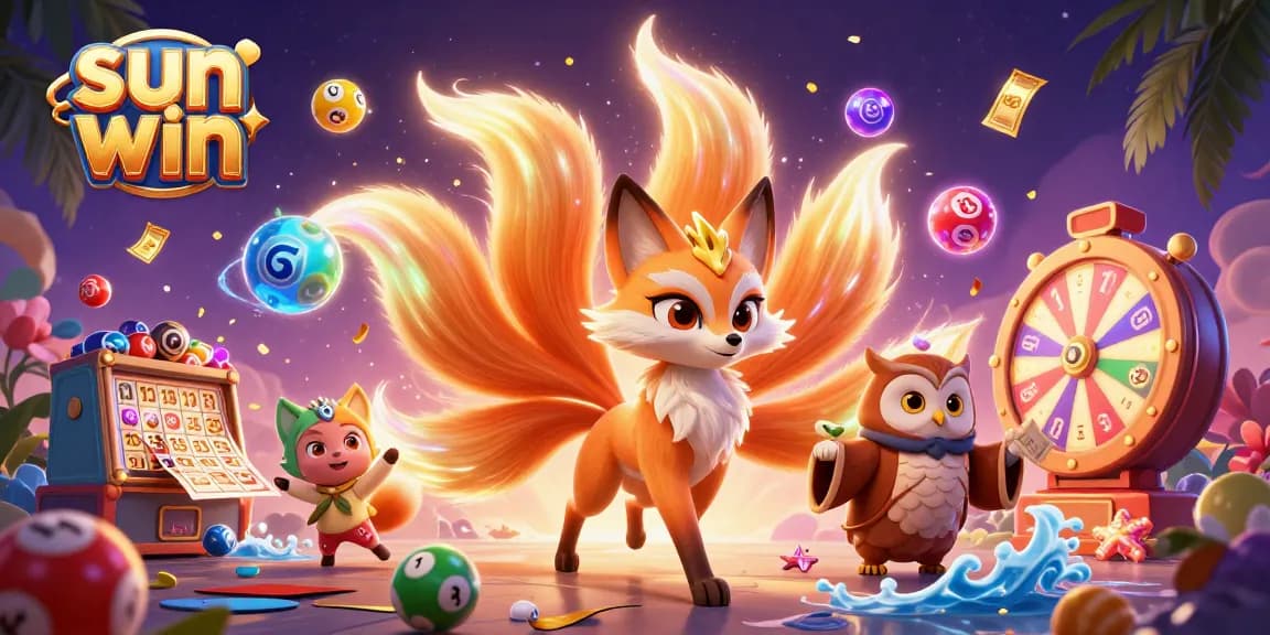 Experience thrilling wins with sun win, featuring colorful lottery balls and dynamic casino elements.