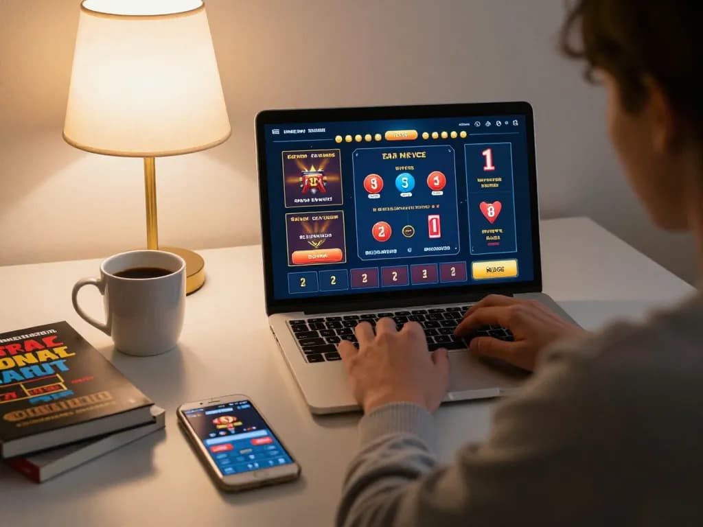 Player enjoying online gaming at home on NEGO77, focusing on strategic betting and a relaxed atmosphere