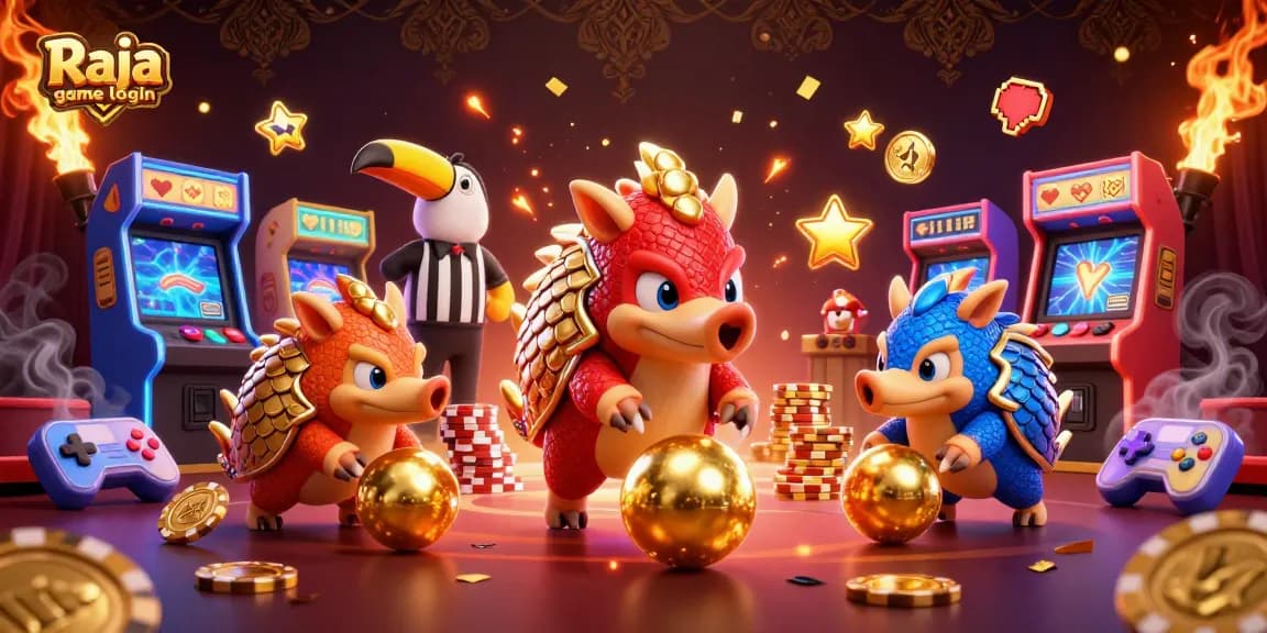 Engage in the thrilling Raja game login experience, featuring dynamic pangolins in a vibrant casino setting.