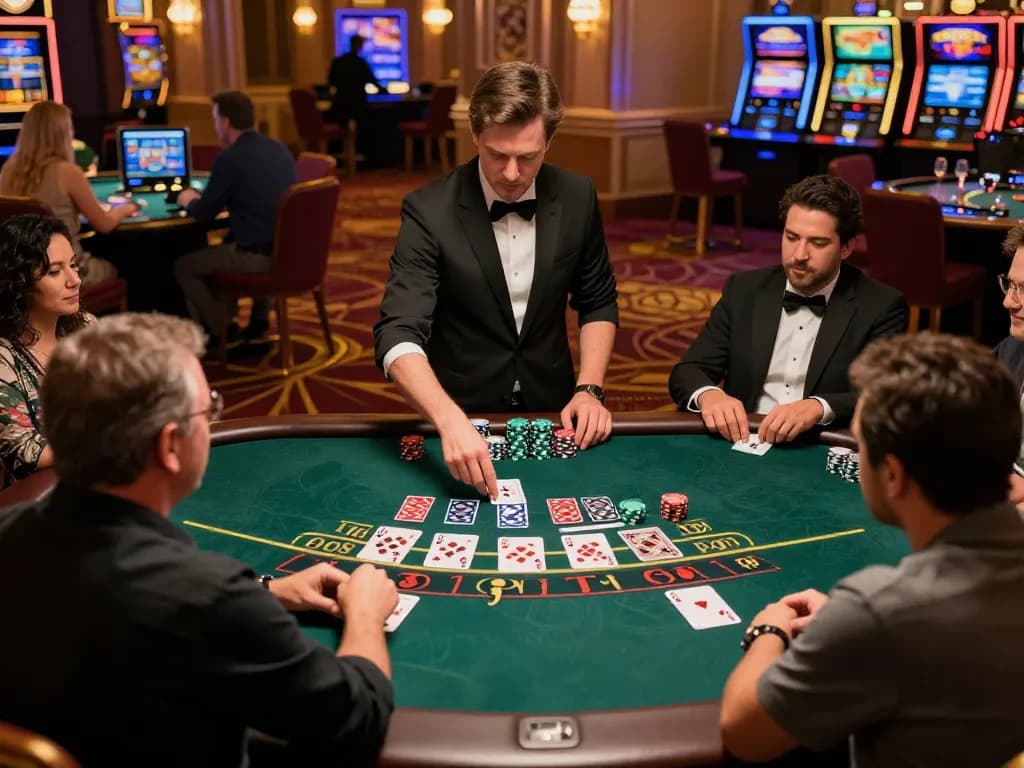 Engaging scene of live dealer blackjack with indopride88 link alternatif enhancing the thrill of online gambling.
