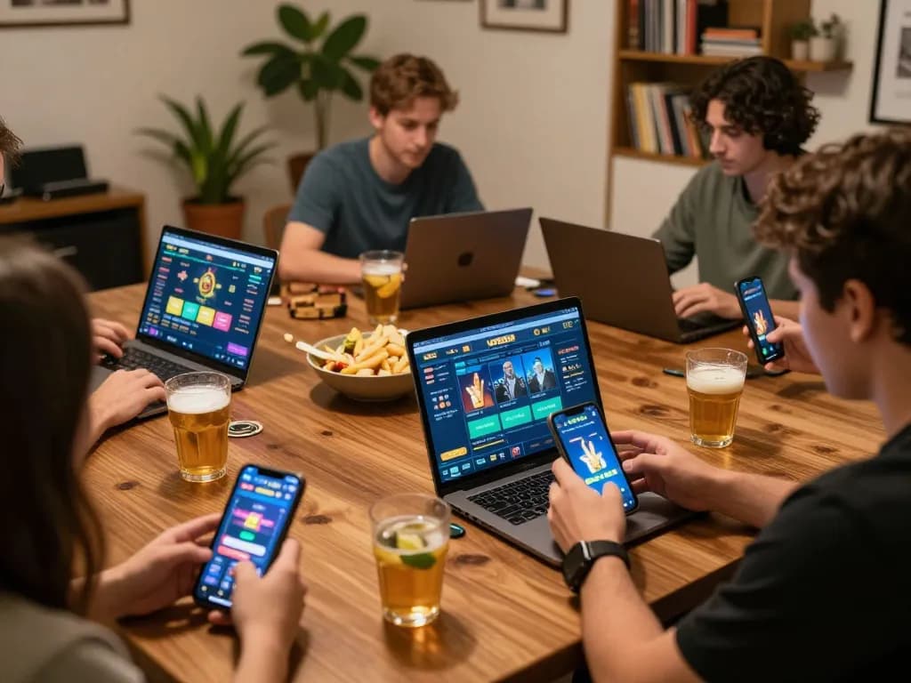 Players engaging with u888 online casino app on mobile phones, showcasing live gaming excitement and strategy