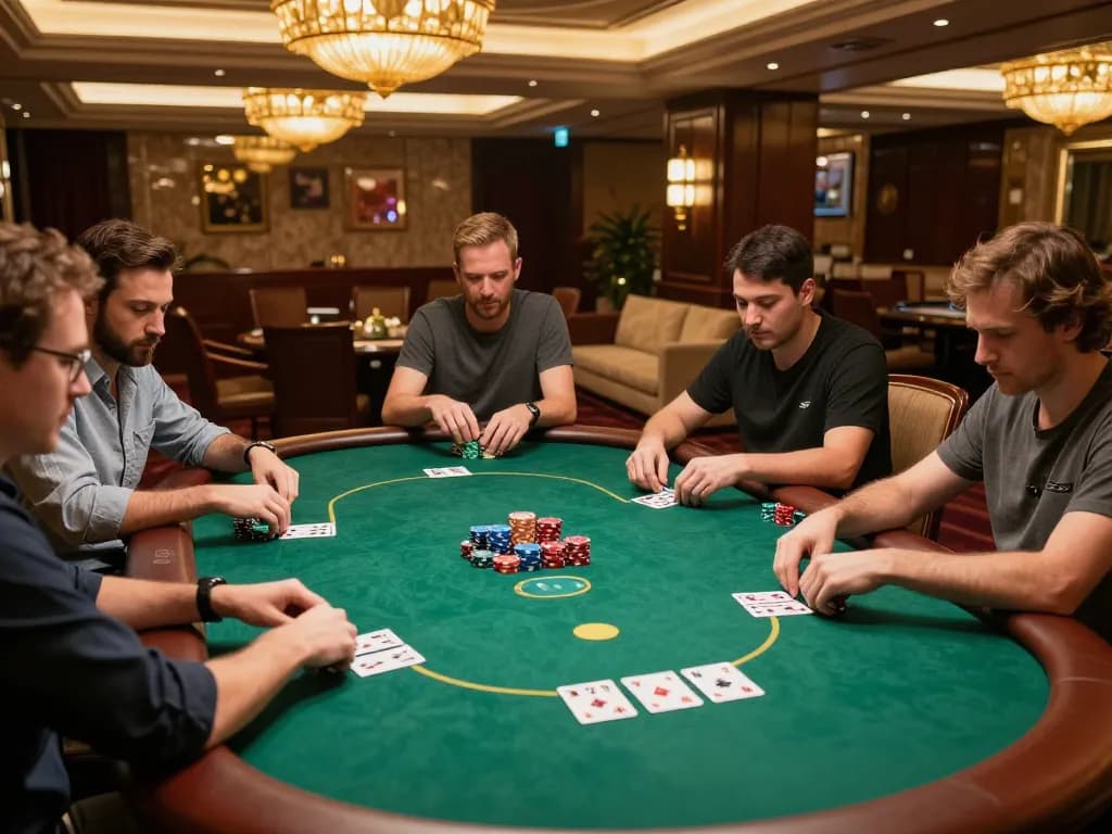 Experience the thrill of high-stakes poker at mb88 in an upscale VIP gaming area.