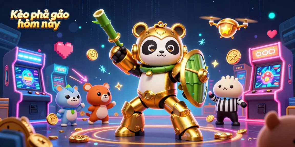 Kèo phạt góc hôm nay colorful 3D cartoon illustration showcasing an exciting sports betting scene with vibrant elements and engaging characters.