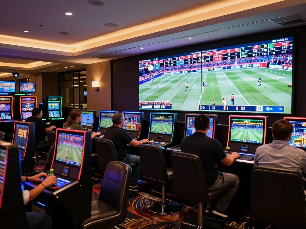 Engaging sports betting scene at a casino highlighting the dynamic atmosphere of tylebongda betting