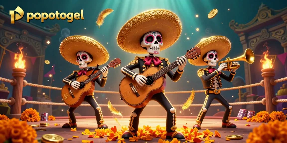 Experience the excitement of popotogel with vibrant lottery action in a dramatic mariachi scene.