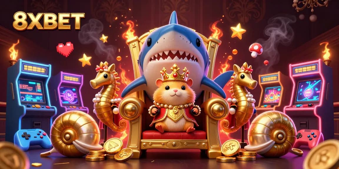 Experience the thrill of gaming with 8XBET's vibrant 3D casino world featuring unique characters.