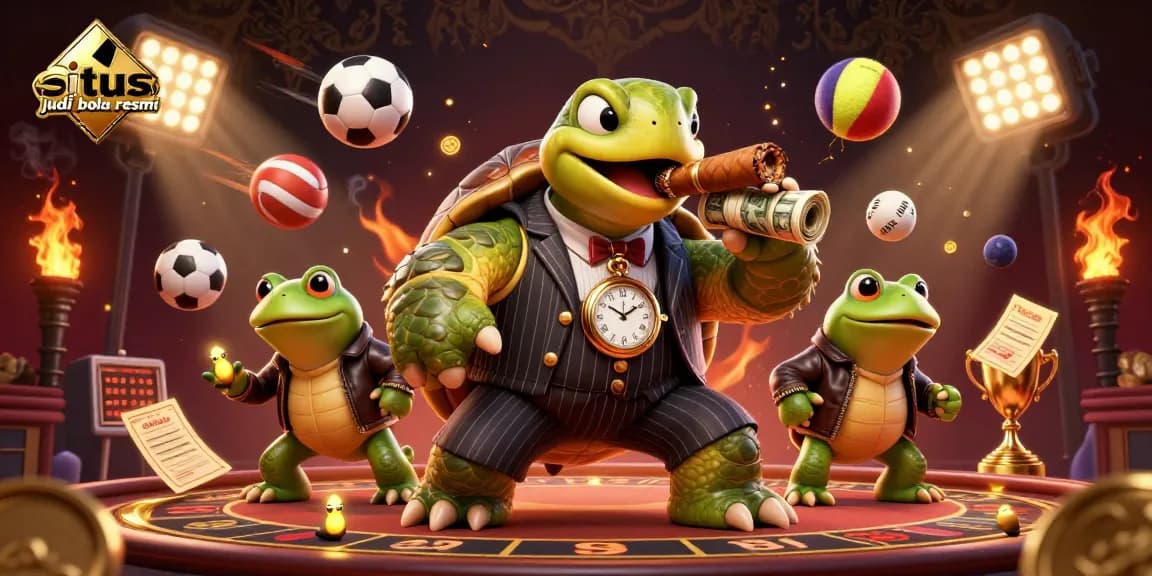 Experience situs judi bola resmi through dynamic sports betting action with engaging graphic elements.