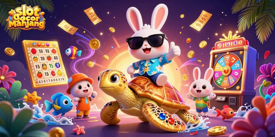 Experience thrilling slot gacor mahjong action with vibrant characters and dynamic elements in this exciting illustration.