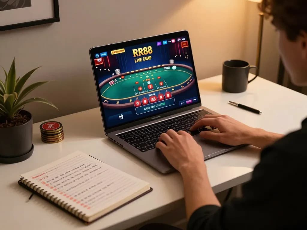 Play RR88 live dealer blackjack with engaged gameplay showcasing strategic betting.