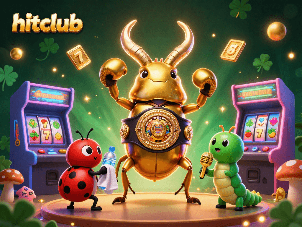 Join the excitement of hitclub with this vibrant casino scene featuring unique characters and gaming elements.