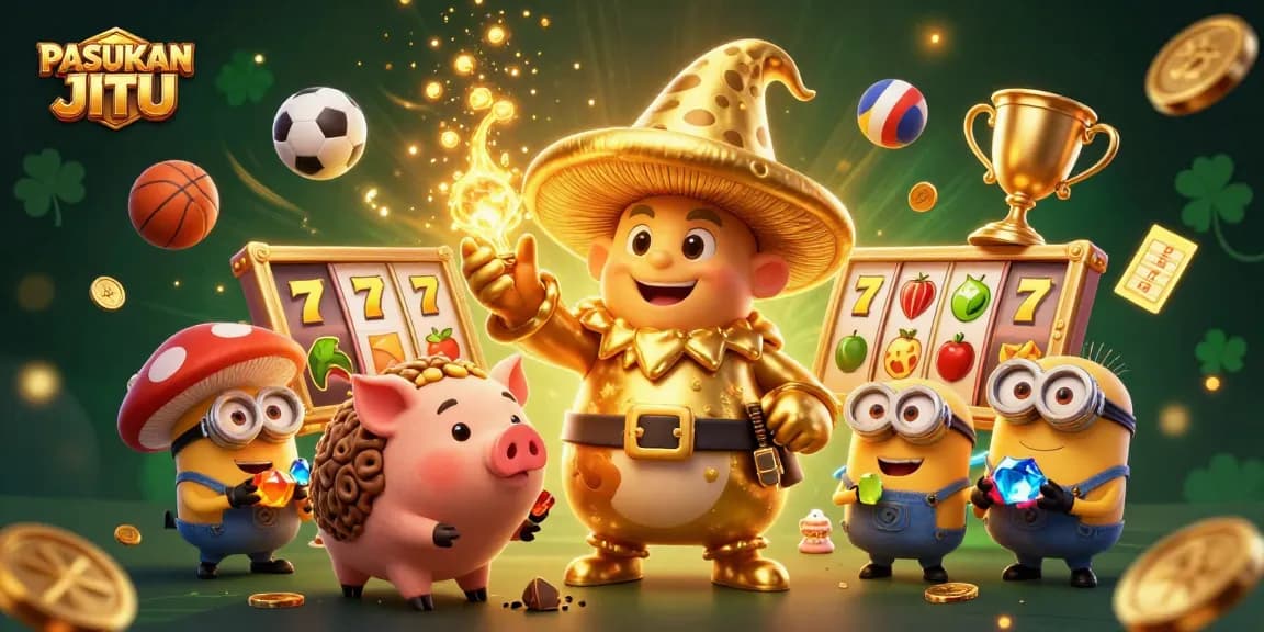 Engage with PASUKAN JITU's exciting gaming adventures in this vibrant 3D illustration.