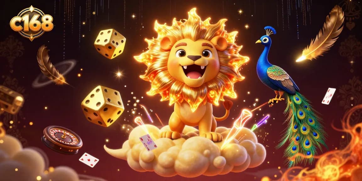 Engage in thrilling games at c168 with vibrant casino elements and dynamic characters.