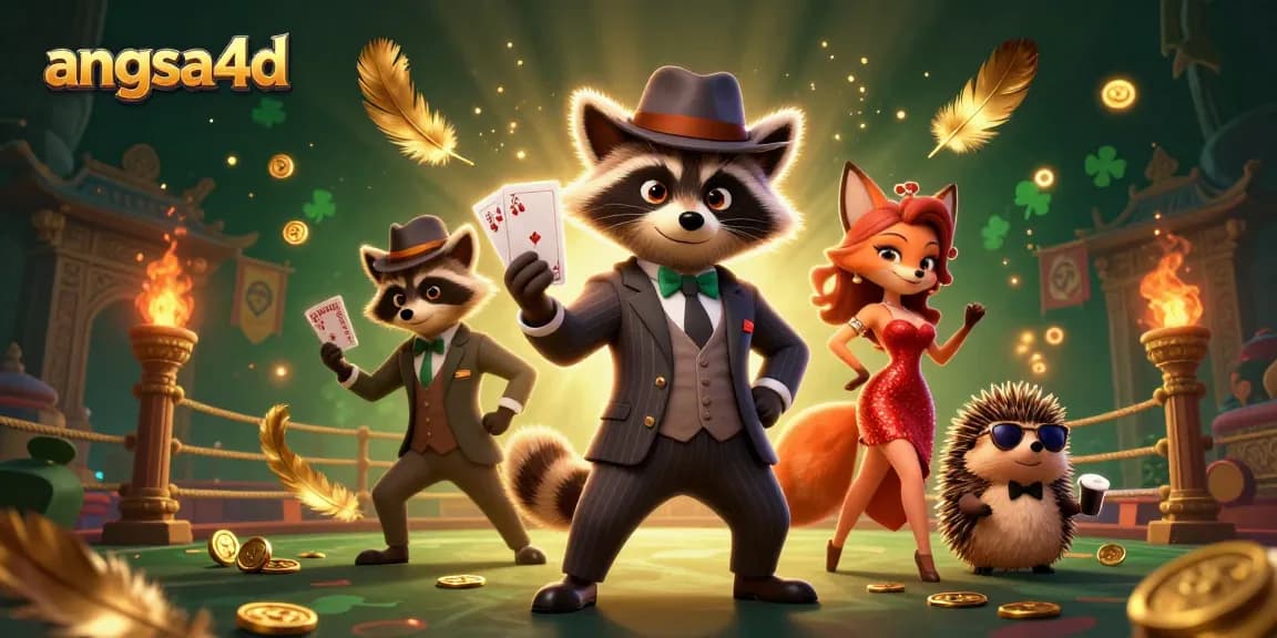 Experience thrilling wins at angsa4d with a lively casino scene featuring charming animal characters.