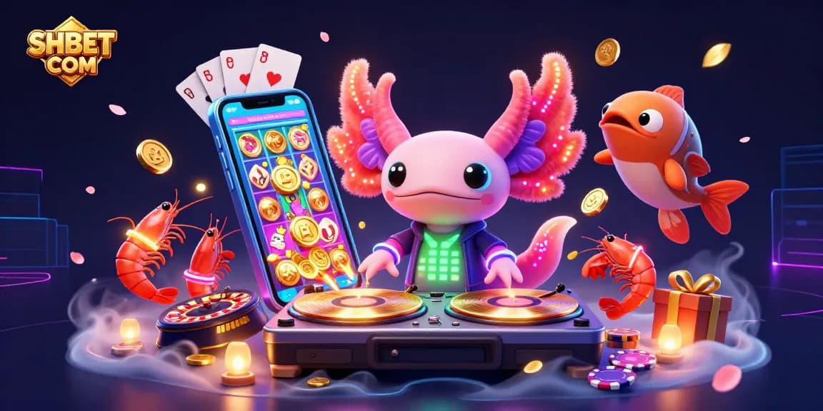 Experience thrilling gaming at SHBET COM with vibrant creatures in a lively casino scene.