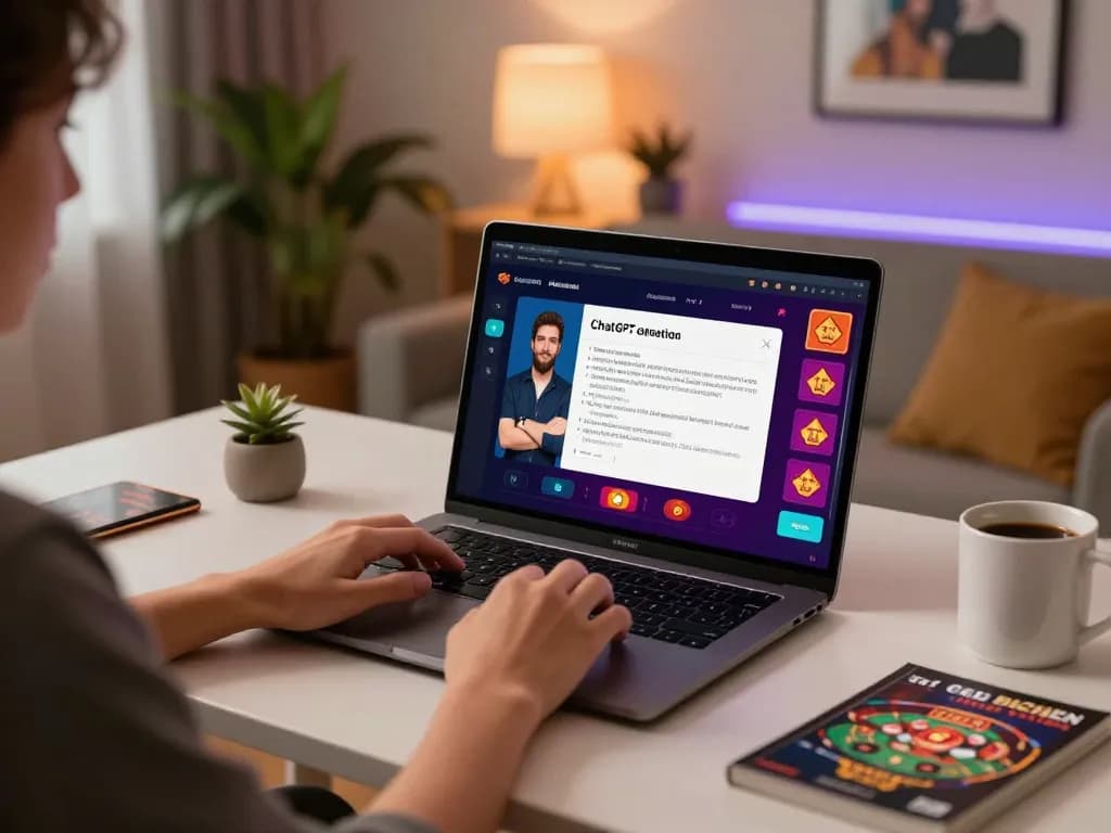 Creating a ChatGPT caricature through engaging online gambling experience with personalized setup.