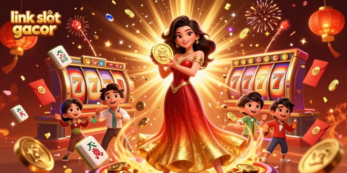 Experience thrilling gameplay with link slot gacor, showcasing vibrant slots and festive elements.