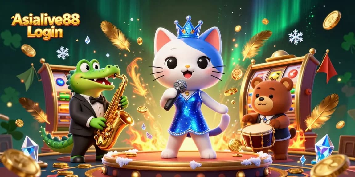 Experience exciting gaming at Asialive88 Login, featuring vibrant characters and casino elements.