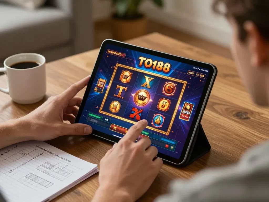 Engaging gameplay on TO188 casino app featuring vibrant slot machines.