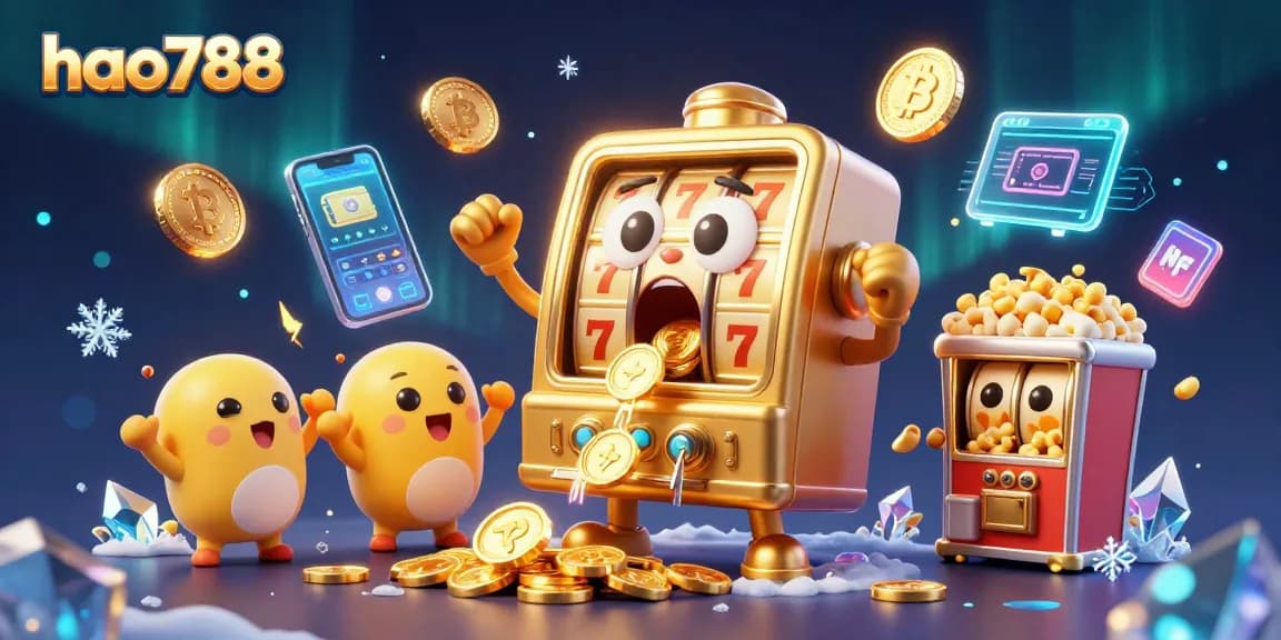 HAO788: Mesin slot menang jackpot sambil dibantu mesin lainnya, suasana penuh energi dan menarik.