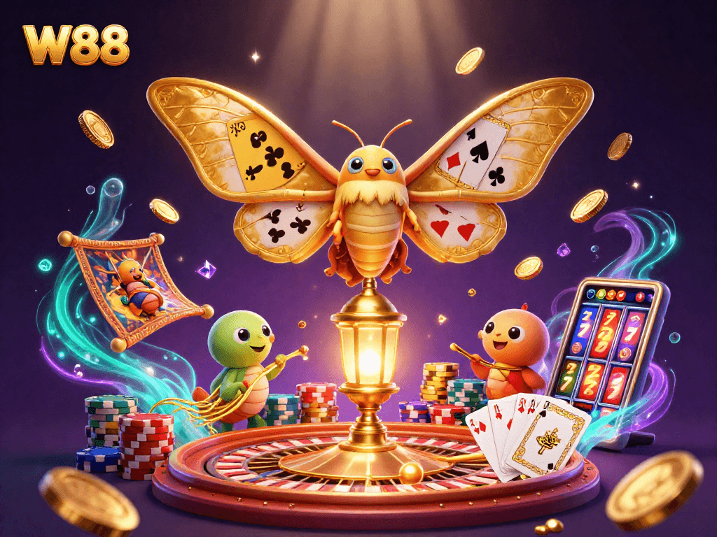 W88 mang đến trải nghiệm cá cược với tựa game slots và casino sống động, đầy màu sắc.