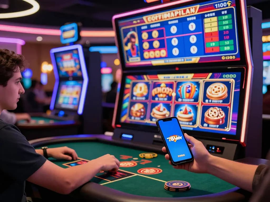 Engaging gaming scene showing 789win live casino experience with vibrant graphics.