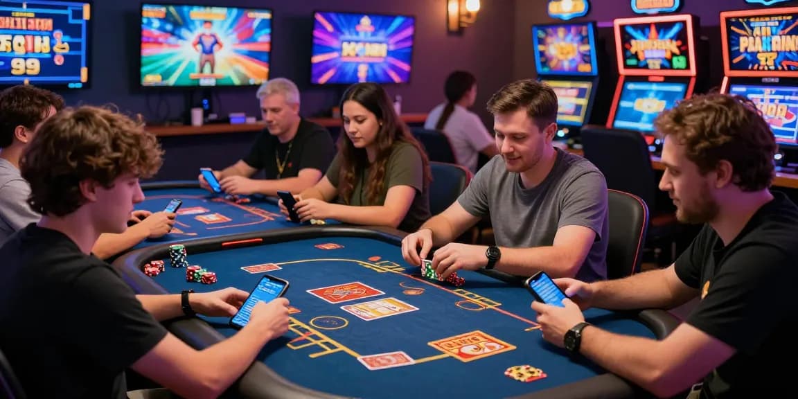 Exciting online gaming experience at https://gamebaidoithuong.is/, featuring players enjoying card games in a vibrant casino atmosphere