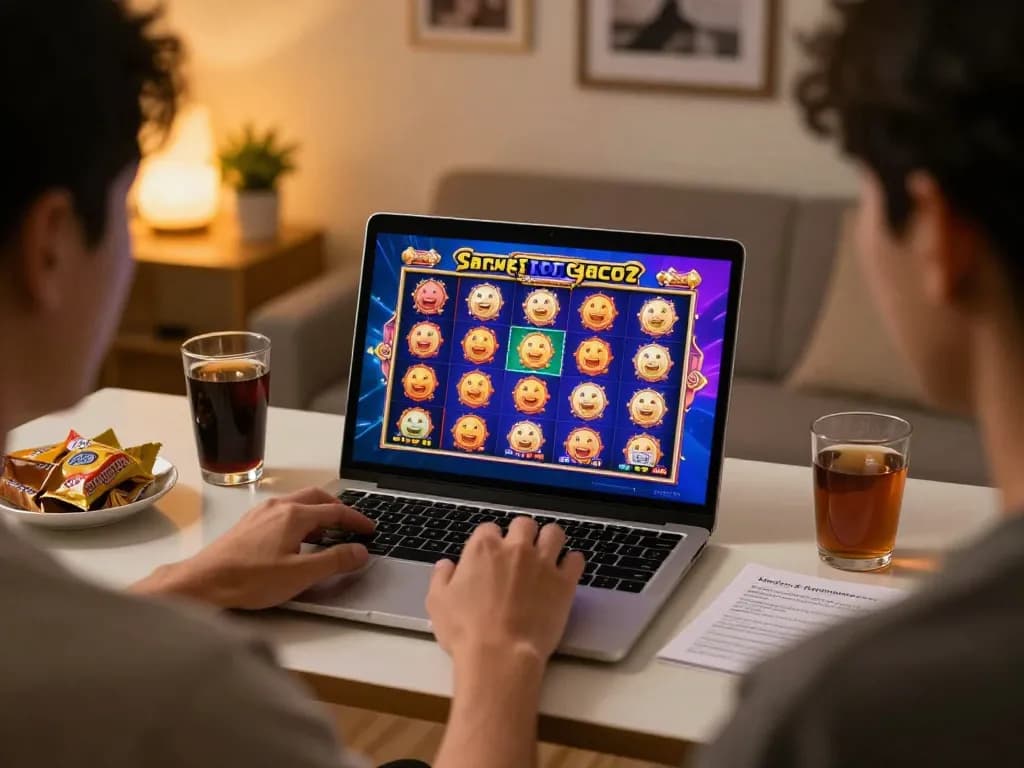 Winning strategies on situs slot gacor displayed on laptop during engaging online gaming session