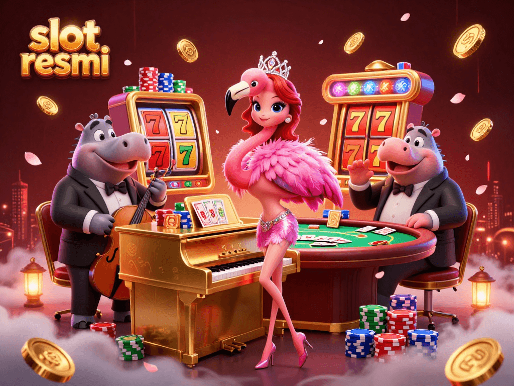 Experience the thrill of winning on slot resmi with vibrant characters and dynamic casino elements.
