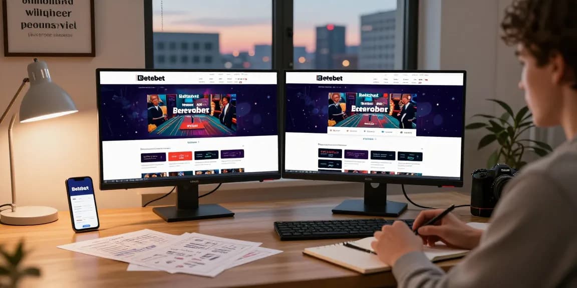Engaged user placing bets on Betebet platform in a cozy home office.