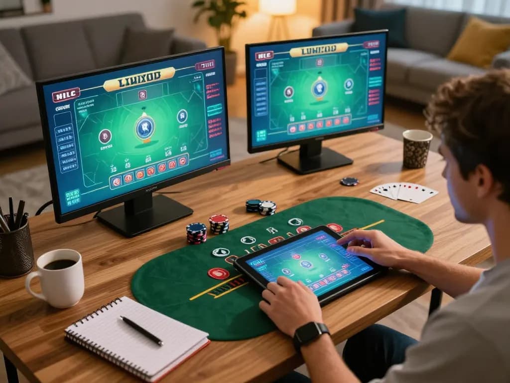 Engaging in live dealer blackjack online at EE88 in a comfortable home setting