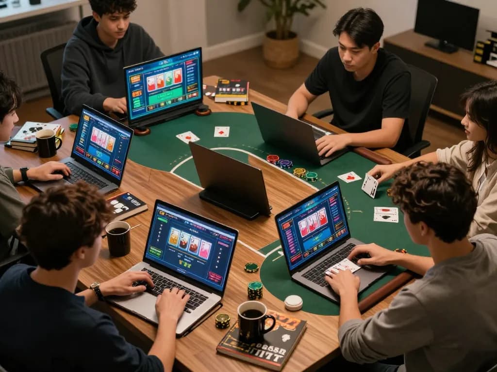 Players enjoy a thrilling gaming session at sc88seo online casino, engaging in strategic poker gameplay.