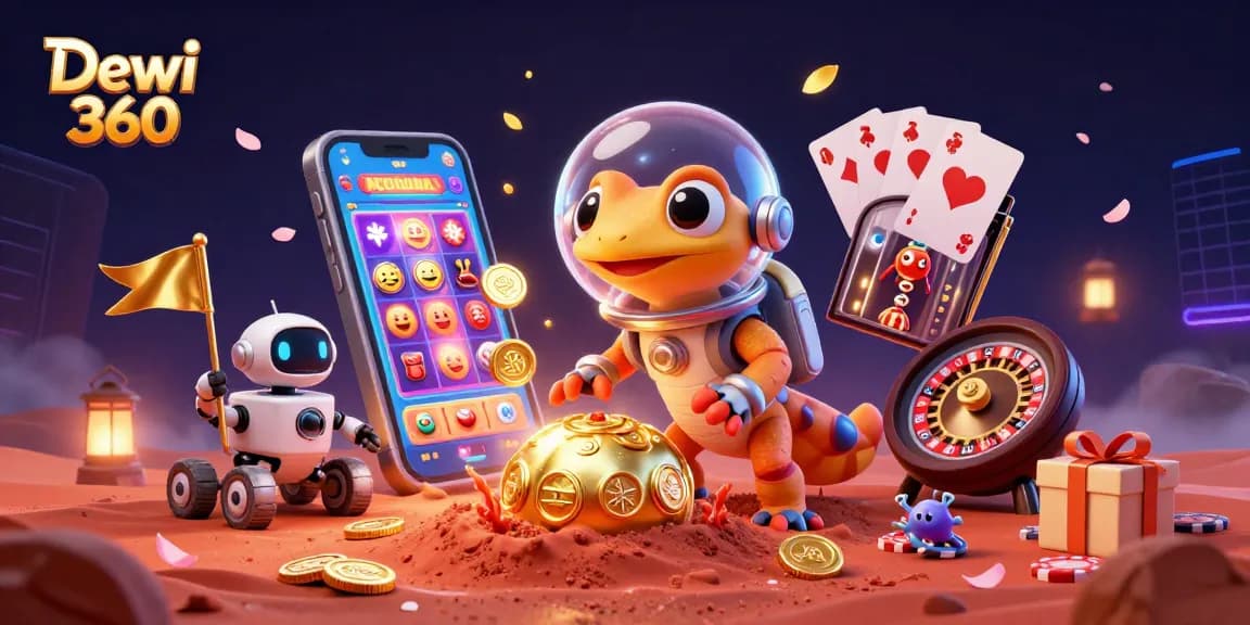 Permainan slot Dewi 360 yang menarik dengan karakternya merayakan keberuntungan di kasino berkilauan.