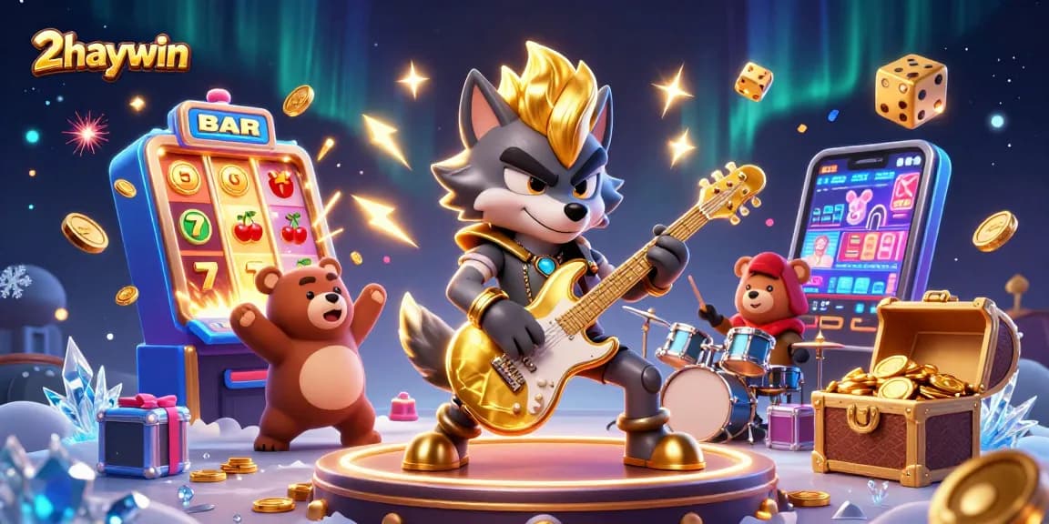 Experience thrilling wins at 2haywin with vibrant slot machines and dancing characters.