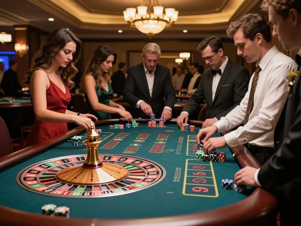 Players at the roulette table enjoying a thrilling game at sc88 casino venue