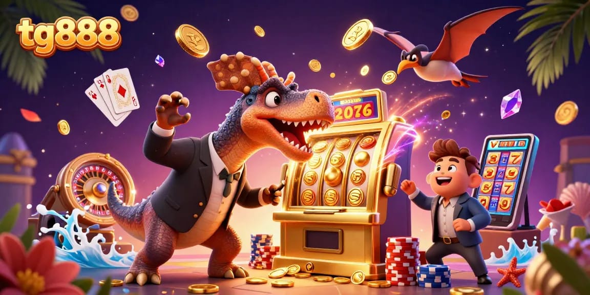 Experience thrilling jackpot wins at tg888 with a pachycephalosaurus and dazzling casino elements.