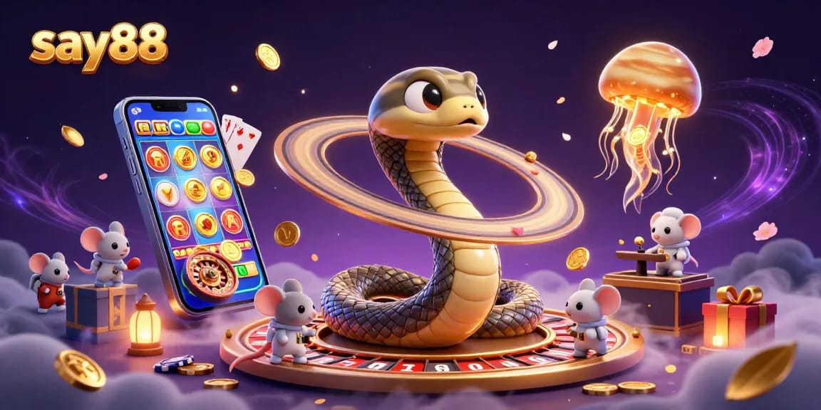 Engage with say88's thrilling atmosphere, featuring sci-fi casino elements and intense betting action.