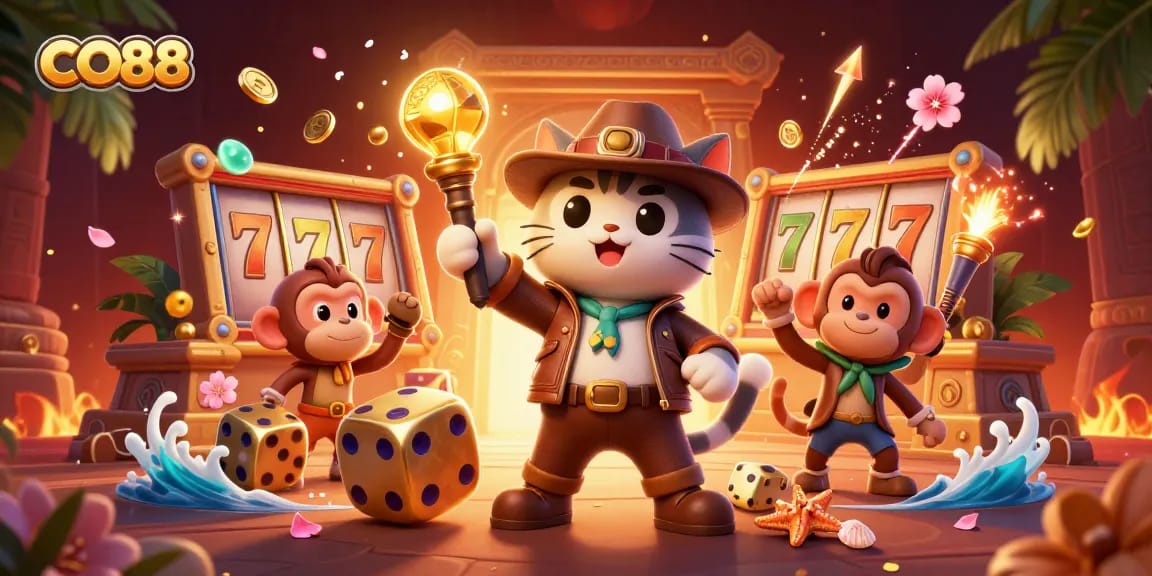 Engage in exciting gameplay with CO88 as our adventurous cat finds treasure!
